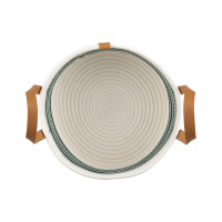 Корзина для хранения Bergenson Bjorn Helly D30x15 см, бежевая/зеленая TL-BB-BSKHL-CTN-30