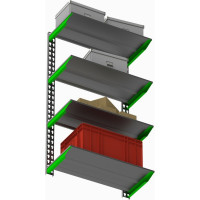 Модульный стеллаж ООО Металекс Metalex серии FLY 1500x1000x400 мм, 4 полки SMFIV15010040