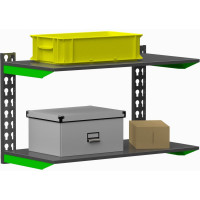 Модульный стеллаж ООО Металекс Metalex серии FLY, 500x800x400, 2 полки SMFII508040