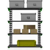 Модульный стеллаж ООО Металекс Metalex серии FLY, 1000x900x300, 4 полки SMFIV1009030