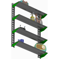 Модульный стеллаж ООО Металекс Metalex серии FLY, 1000x700x200, 4 полки SMFIV1007020