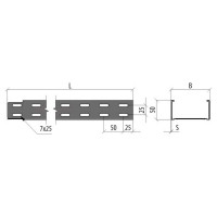 Перфорированный лоток Система КМ 50x400x1,0 L3000 мм Быстрый монтаж LO0612 LP50-400-1.0-3000