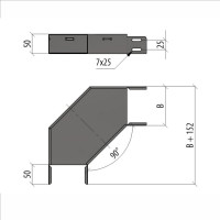 Горизонтальный угол Система КМ 90 гр. 50x200 мм LO0121 GL90-50-200