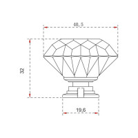 Ручка-кнопка Inred in.01.2020.0.pc кристалл хром 102288