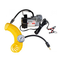 Металлический компрессор SKYWAY 60 л/мин с крокодилами БУРАН-11 3 насадки, сумка, 10 атм S02001024