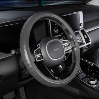 Оплетка SKYWAY Top-12 M серая, экокожа S01102501