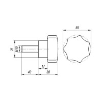 Звездообразная ручка EMES с наружной резьбой BKC631040