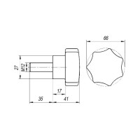 Звездообразная ручка EMES с наружной резьбой BKC701235