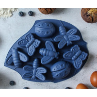 Силиконовая форма VETTA HS-120315 Пчелка, 8 ячеек, 28x21x3 см, 3 цвета 891-075