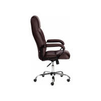 Кресло Tetchair bergamo 22 хром, искусственная кожа, коричневое 36-36 19369