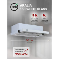 Кухонная вытяжка встраиваемая MBS ARALIA 500 WHITE GLASS 6007