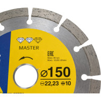 Алмазный диск по бетону и камню Master 150x10x2.4x22.23 мм GRAFF 22150