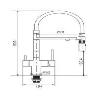 Смеситель для кухонной мойки ROSE гибкий излив, магнит вставка, под фильтр, золото R958E