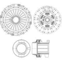 Комплект сцепления MAN TGA (03-)/TGX I (12-) AS-Tronic с муфтой TRIALLI FR 821