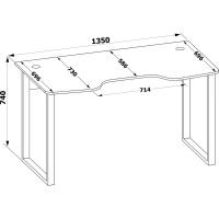Компьютерный стол СОКОЛ КСТ-19 бетон 00-00011527