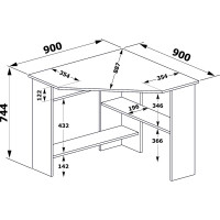 Компьютерный стол СОКОЛ КСТ-02 бетон 00-00011524