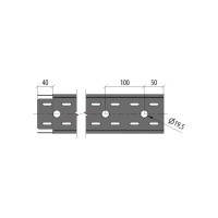 Перфорированный лоток Система КМ 50x100x0,7 L3000 мм Быстрый монтаж LO0604 LP50-100-0.7-3000
