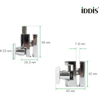 IDDIS Ролики, 2 верхних, 2 нижних, двойные, D=23 мм, хром, стекло 7-8 мм, , 966D23C8DZ