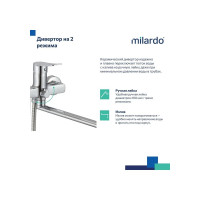 Milardo Смеситель для ванны с длинными изливом, глянцевый хром, Demi, , DEMSB00M10