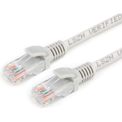 Патч-корд Cablexpert LSZH медный UTP кат.5e, 0.5м, литой, многожильный (серый), PP30-0.5M