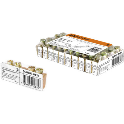 Нулевая шина "n" TDM ELECTRIC 6x9мм 4/1 (4 группы/крепеж по центру) инд. стикер SQ0801-0136