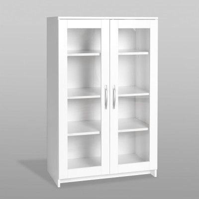 Тумба/комод Гуд ЛАКК СИРИУС 2 двери со стеклом, 78x41x47 см, белая 2.02.03.390.1