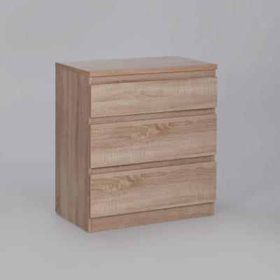 Комод Гуд ЛАКК КАСТОР 3 ящика, 65x39x71 см, бежевый, дуб сонома 2.03.02.060.3