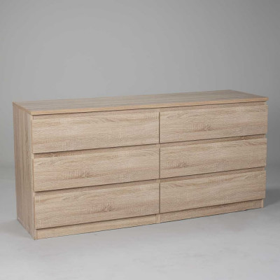 Комод Гуд ЛАКК МАЛЬТА 6 ящиков, 160x48x76 см, бежевый, дуб сонома 2.05.02.060.3