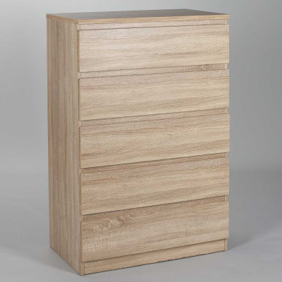 Комод Гуд ЛАКК МАЛЬТА 5 ящиков, 80x48x121 см, бежевый, дуб сонома 2.05.02.090.3