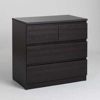 Комод Гуд ЛАКК МАЛЬТА 4 ящика, 80x48x76 см, черный, дуб венге 2.05.02.050.5