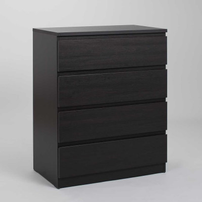 Комод Гуд ЛАКК МАЛЬТА 4 ящика, 80x48x98 см, черный, дуб венге 2.05.02.070.5