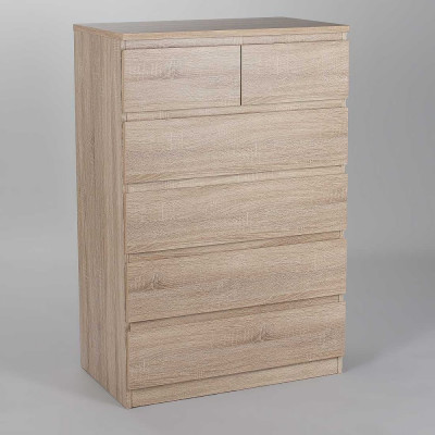Комод Гуд ЛАКК МАЛЬТА 6 ящиков, 80x48x121 см, бежевый, дуб сонома 2.05.02.100.3