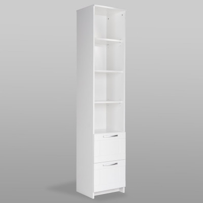 Стеллаж Гуд ЛАКК СИРИУС 2 ящика, 39x34x190 см, белый 2.02.07.140.1