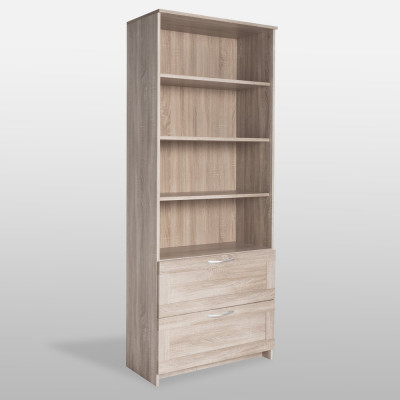 Стеллаж Гуд ЛАКК СИРИУС 2 ящика, 78x34x190 см, бежевый, дуб сонома 2.02.07.110.3