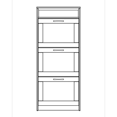 Тумба для обуви Гуд ЛАКК СИРИУС 60x25x142 см, бежевая, дуб сонома 2.02.10.440.3