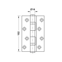 Петля Hafele карточная, 102мм, сталь нержавеющая сталь Матовая 926.25.803