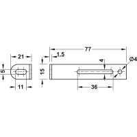 Монтажный уголок Hafele 77x21x15 мм, сталь, оцинкованный 260.54.900