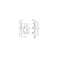 Дверной замок Hafele комф, K3 PZ нержавеющая сталь DL55/20 левый 911.03.183