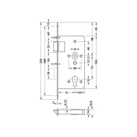 Замок для эвакуационных дверей Hafele нержавеющая сталь, 55/24 мм 911.56.133