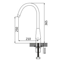 Смеситель для кухонной мойки SHEVANIK с гибким изливом, серый, хром S443-9