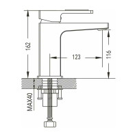 Смеситель для раковины SHEVANIK черный, хром S9001H