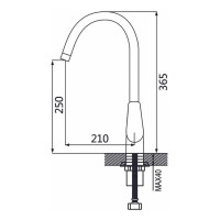 Смеситель для кухонной мойки SHEVANIK с гибким изливом, белый, хром S443-1