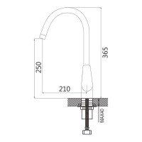 Смеситель для кухонной мойки SHEVANIK с гибким изливом , оранжевый, хром S443-4