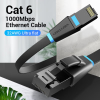 Прямой патч-корд VENTION UTP cat.6, RJ45 - 2м. плоский Черный IBJBH