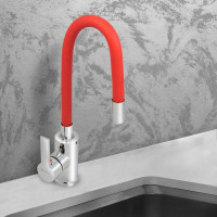 Смеситель для мойки Juguni с цветным изливом "Luxe" (красный) 0402.484