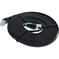 Прямой патч-корд VENTION UTP cat.6, RJ45 - 8м. плоский Черный IBJBK
