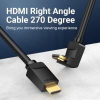 Кабель VENTION HDMI High speed v2.0 with Ethernet 19M/19M угол 270 - 2м AAQBH