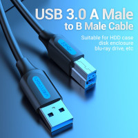 Кабель VENTION USB 3.0 AM/BM - 3м COOBI