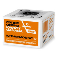 Терморегулятор для теплого пола IQWATT IQ THERMOSTAT D Wi-Fi с Wi-Fi, программируемый, белый/черный 421