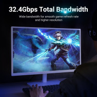 Кабель VENTION DisplayPort v1.4 20M/20M - 1.5м HCCBG